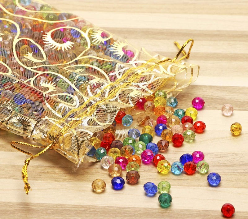 Shapenty 50PCS Organza Gift Bags Wedding Favor Candy Business Samples Display Jewelry Pouch Wrap with Drawstring for Baby Shower and Birthday Party (Gold) - Image 2